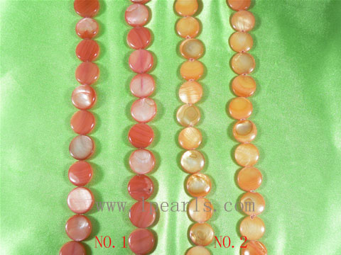 five strands of golden fastener shell strands